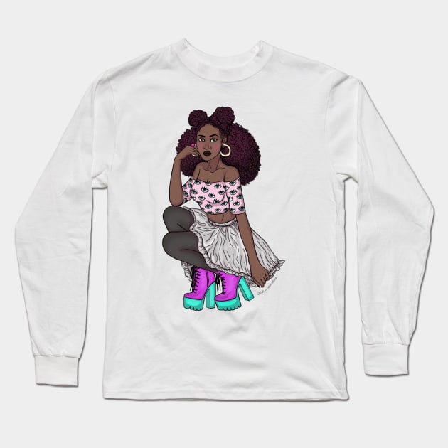 Girl Power Long Sleeve T-Shirt by @isedrawing